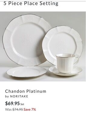 Highly sought after Chandon Platinum White Dinnerware  +  Mikasa Fine Crystal!